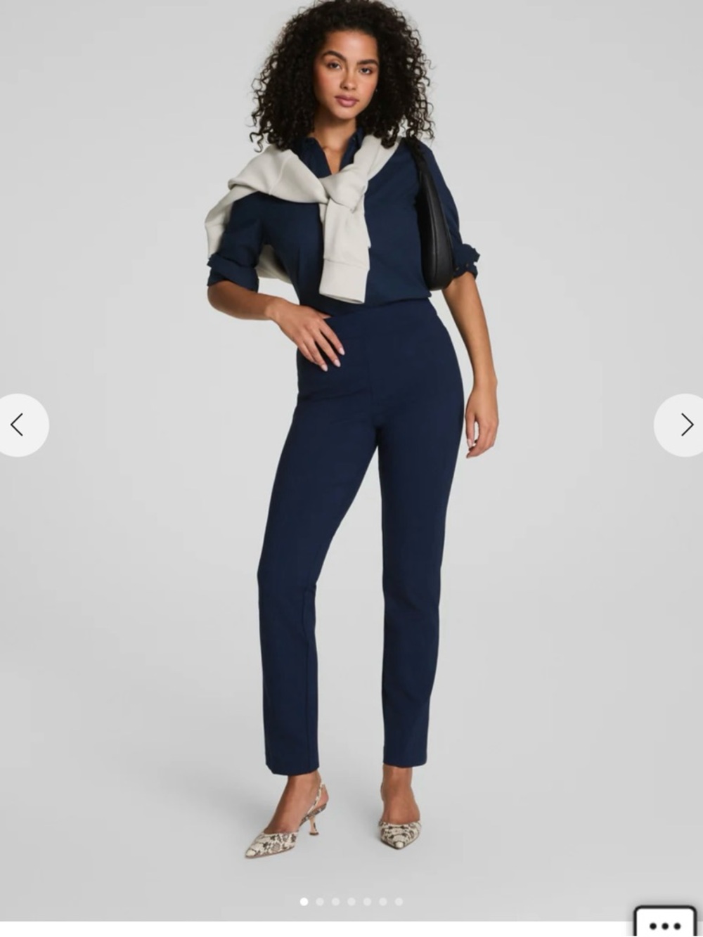 SPANX Navy  High-Waist Slim straight pant